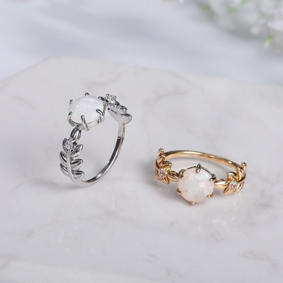 Dainty Opal CZ Silver Plated Beautiful Fashion Trendy Ring for UNVN12033 - Picture 4 of 5